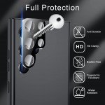 Wholesale Camera Lens HD Tempered Glass Protector Shield for Samsung Galaxy S22 Ultra 5G (Black Bezel)